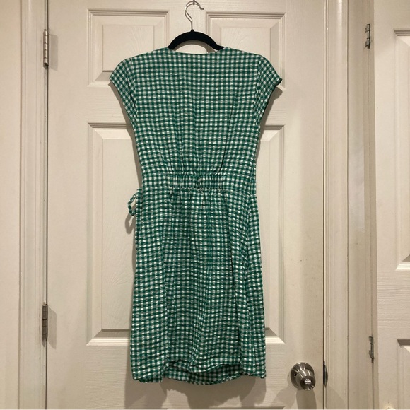 Banana Republic Green Gingham Wrap Dress - Picture 2 of 4